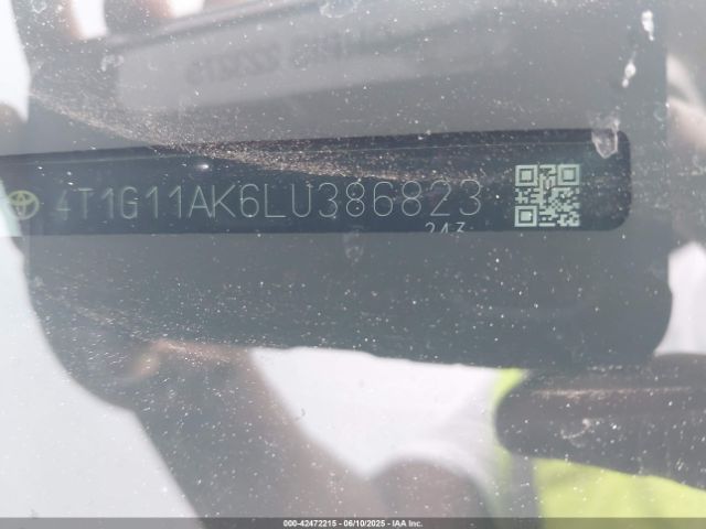 2020 TOYOTA CAMRY 4T1G11AK6LU386823 Photo 8