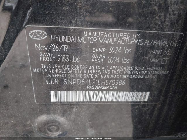 2020 HYUNDAI ELANTRA 5NPD84LF1LH570386 Photo 8