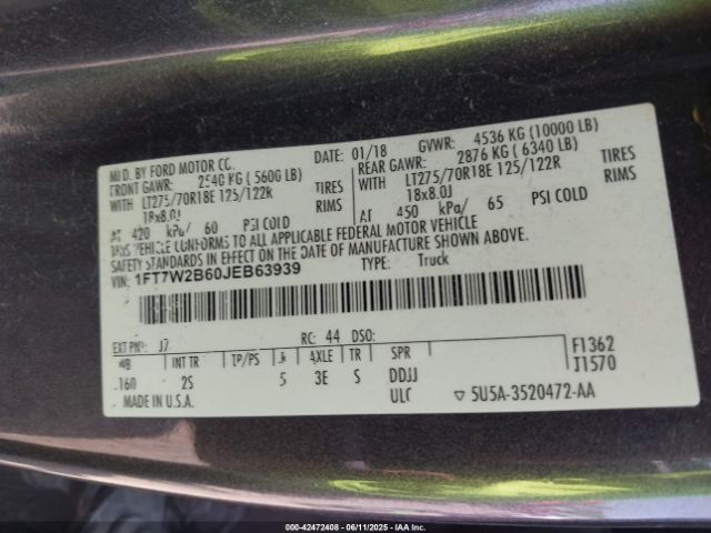 2018 FORD F-250 1FT7W2B60JEB63939 Photo 8