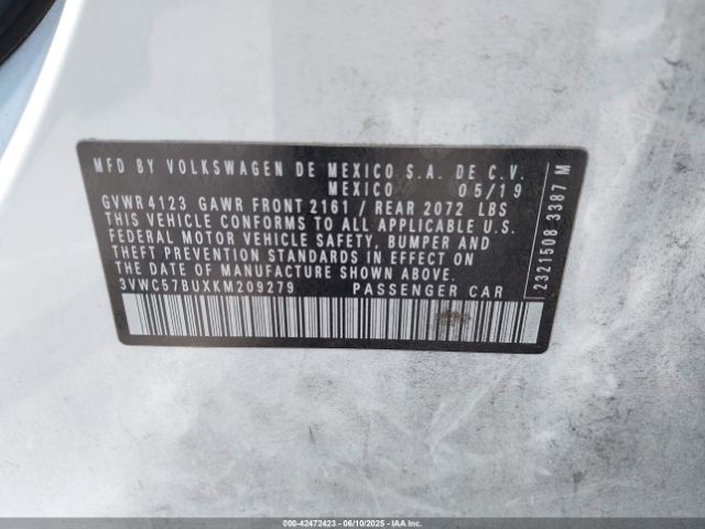 2019 VOLKSWAGEN JETTA 3VWC57BUXKM209279 Photo 8