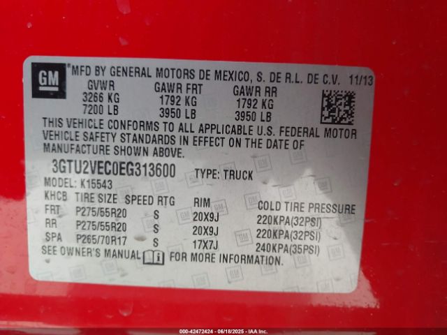 2014 GMC SIERRA 1500 3GTU2VEC0EG313600 Photo 8