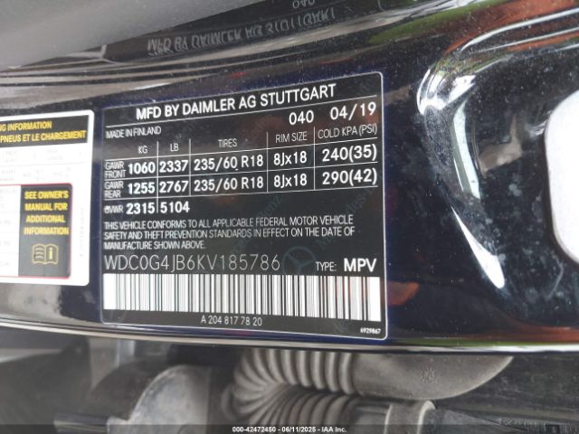 2019 MERCEDES-BENZ GLC 300 WDC0G4JB6KV185786 Photo 8