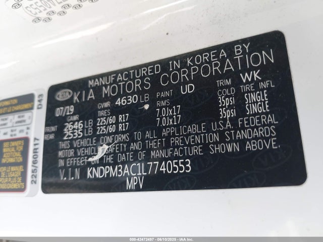 KIA gdi theta ii 2020 KNDPM3AC1L7740553 Image 9