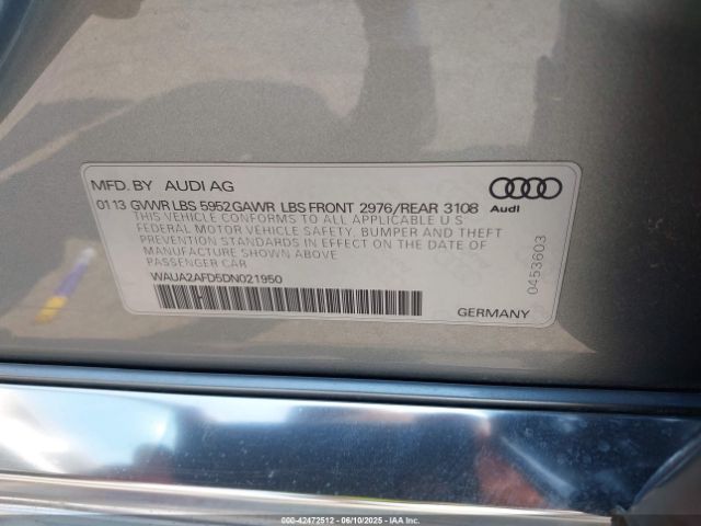 2013 AUDI A8 WAUA2AFD5DN021950 Photo 8