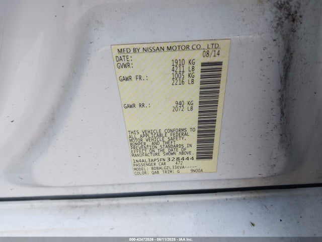 1N4AL3AP5FN328444 Nissan Altima 2.5 S