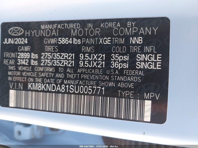 KM8KNDA81SU005771 Hyundai 2025