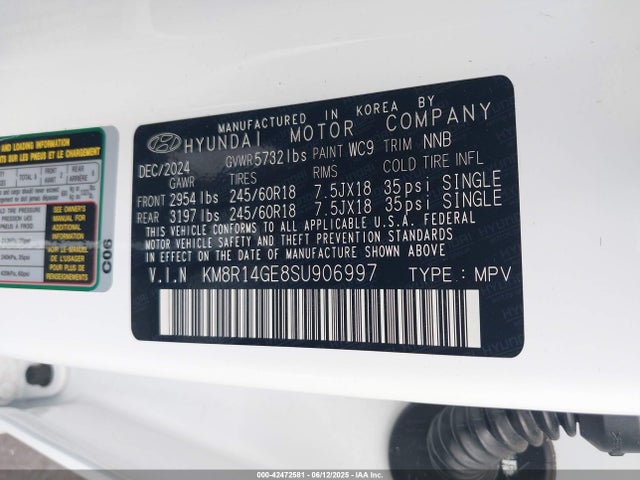 KM8R14GE8SU906997 Hyundai gdi lambda ii