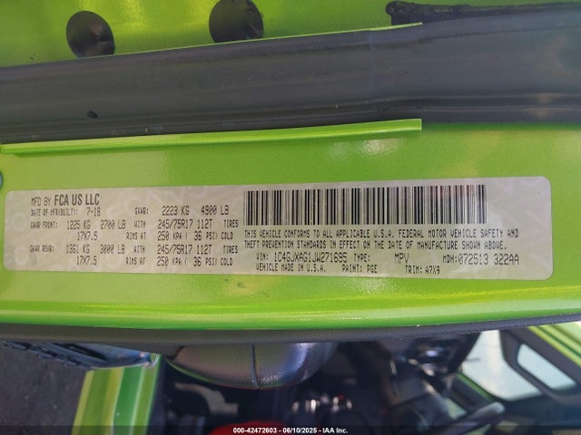 1C4GJXAG1JW271695 Jeep 2018