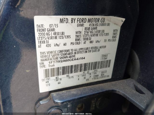 1FT7W2A60GEA43164 Ford F-250