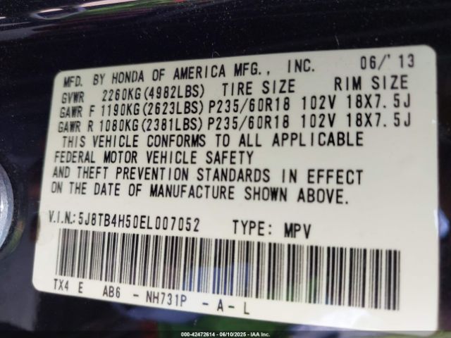 2014 ACURA RDX 5J8TB4H50EL007052 Photo 8