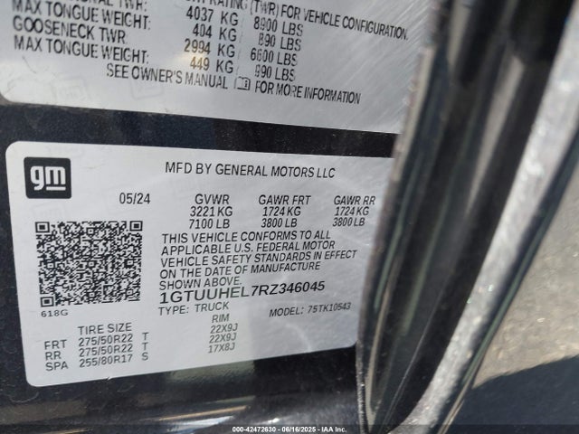 GMC l87 2024 1GTUUHEL7RZ346045 Image 9