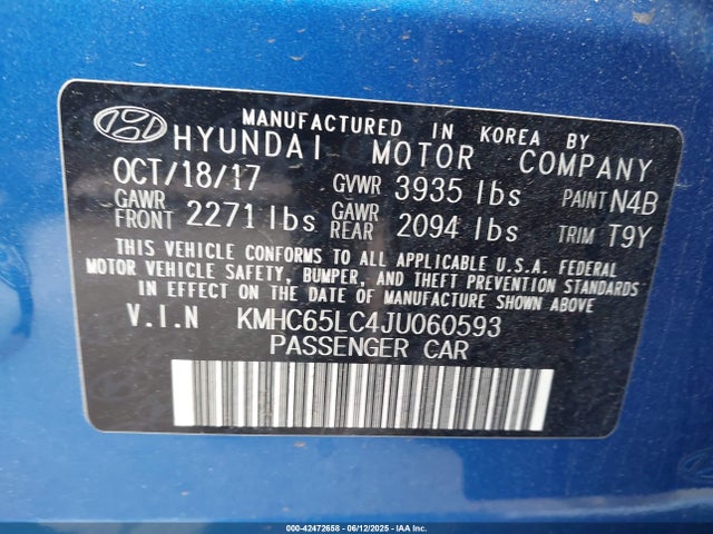 KMHC65LC4JU060593 Hyundai 2018