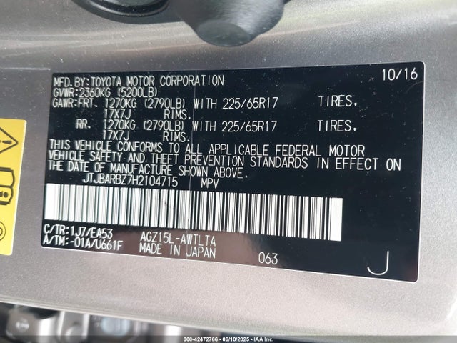 JTJBARBZ7H2104715 Lexus 8ar-fts