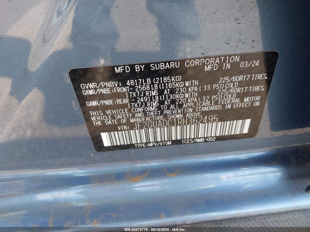 JF2GUADC1RH362495 Subaru na
