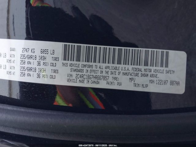2017 CHRYSLER PACIFICA 2C4RC1BG7HR667857 Photo 8