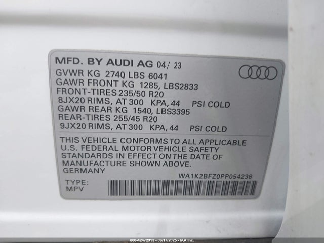 Audi 2023 2023 WA1K2BFZ0PP054236 Image 9