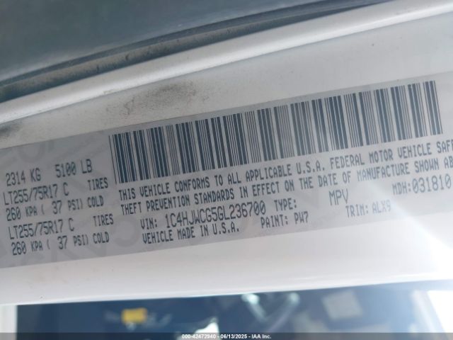 2016 JEEP WRANGLER 1C4HJWCG5GL236700 Photo 8