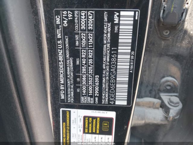 4JGED6EB9GA038611 Mercedes-Benz 2016