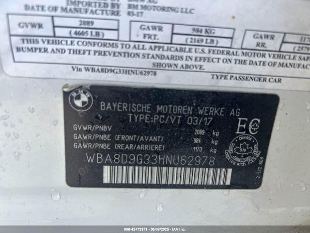 WBA8D9G33HNU62978 BMW 330 XI