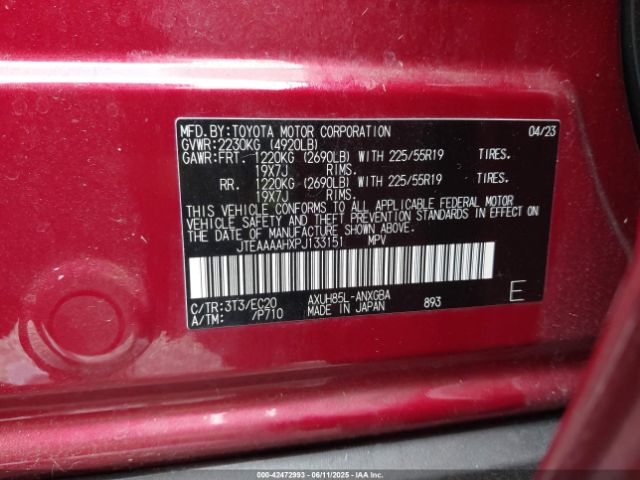 2023 TOYOTA VENZA JTEAAAAHXPJ133151 Photo 8