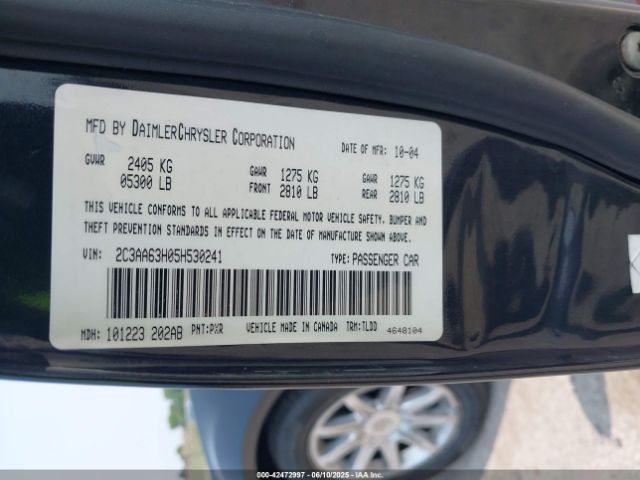 2005 CHRYSLER 300C 2C3AA63H05H530241 Photo 8