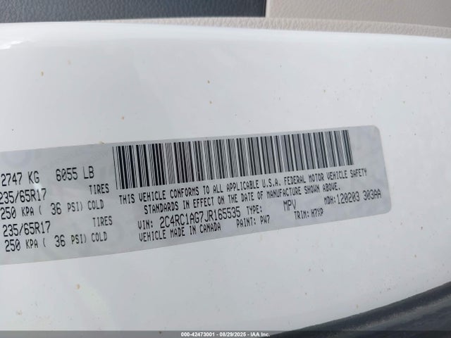 Chrysler Pacifica 2018 2C4RC1AG7JR165535 Image 9