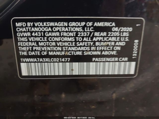 2020 VOLKSWAGEN PASSAT 1VWWA7A3XLC021477 Photo 8