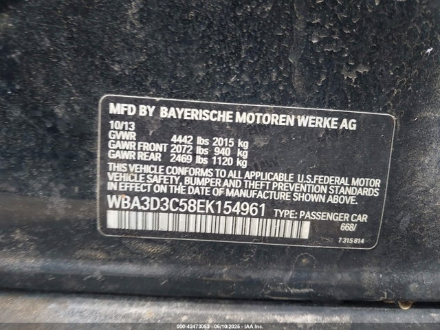 WBA3D3C58EK154961 BMW 2014