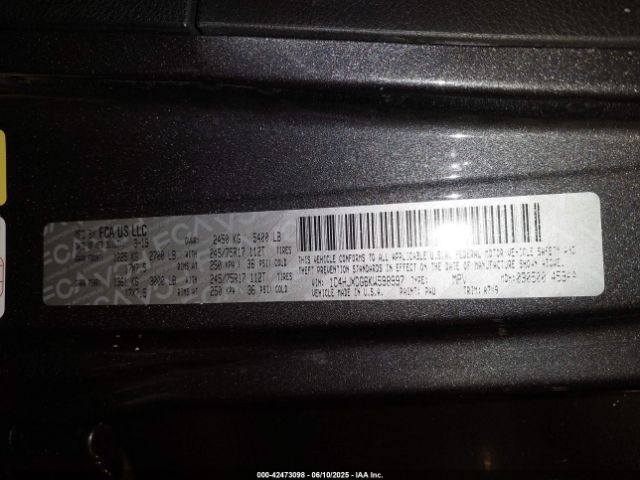 2019 JEEP WRANGLER UNLIMITED 1C4HJXDG6KW598997 Photo 8