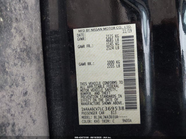 Nissan Maxima 2020 1N4AA6CV7LC369538 Image 9