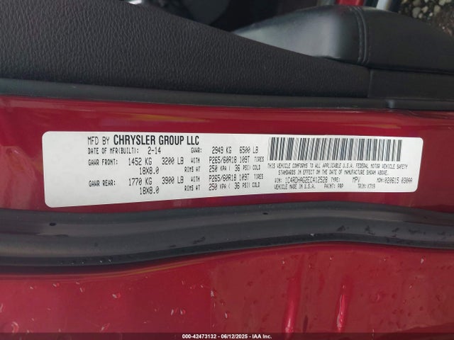 Dodge Durango 2014 1C4RDHAG2EC412528 Image 9