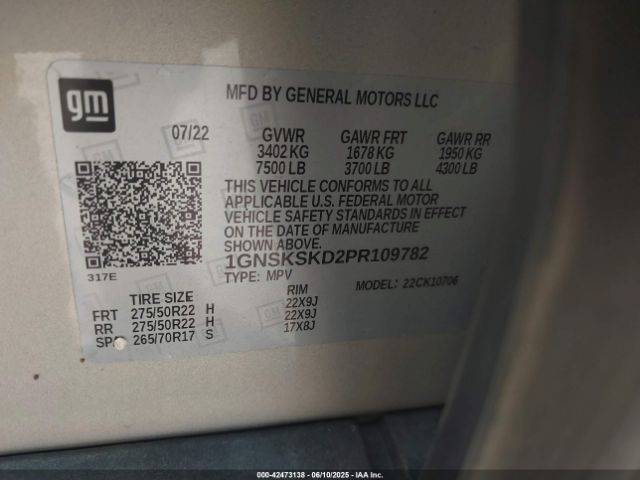 2023 CHEVROLET TAHOE 1GNSKSKD2PR109782 Photo 8