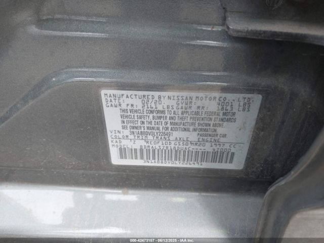 3N1AB8DV0LY226491 Nissan Sentra Sr Xtronic Cvt