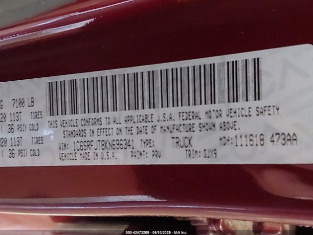 1C6SRFJT8KN696341 RAM 1500