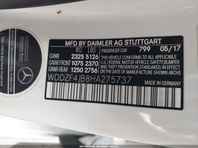 2017 MERCEDES-BENZ E 300 WDDZF4JB8HA275737 Photo 8