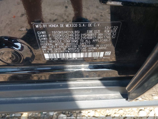 3CZRZ1H37PM723458 Honda k20z5