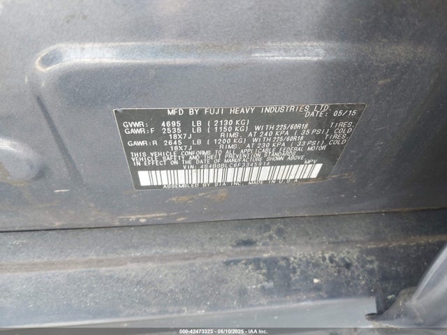 4S4BSBLC6F3345914 Subaru Outback 2.5i Limited