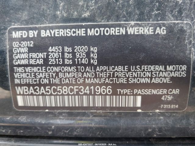 2012 BMW 328I WBA3A5C58CF341966 Photo 8