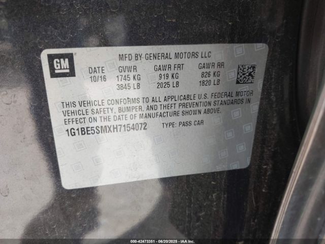 1G1BE5SMXH7154072 Chevrolet le2 -di: direct injection, vvt: variable valve timing, gen, alum