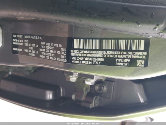 2017 MASERATI LEVANTE ZN661YUSXHX247660 Photo 8