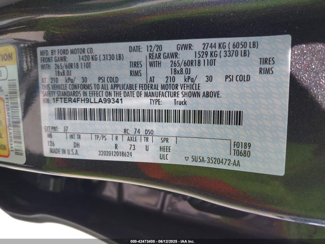 Ford 2020 2020 1FTER4FH9LLA99341 Image 9