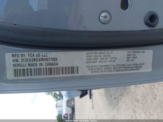 2021 DODGE CHALLENGER 2C3CDZKGXMH677403 Photo 8