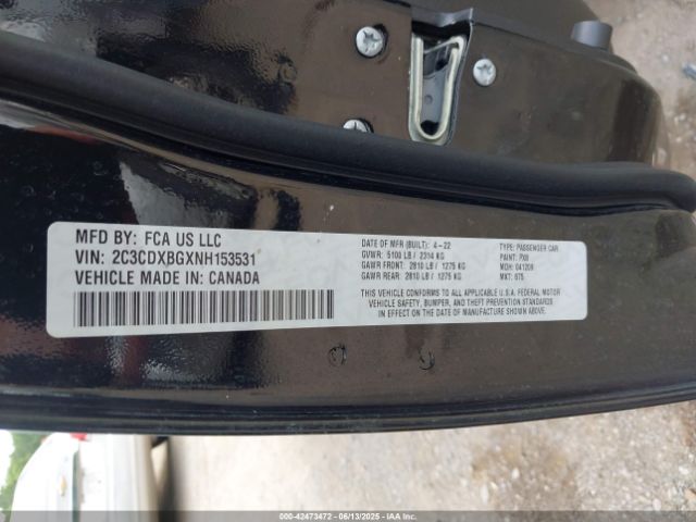 2022 DODGE CHARGER 2C3CDXBGXNH153531 Photo 8