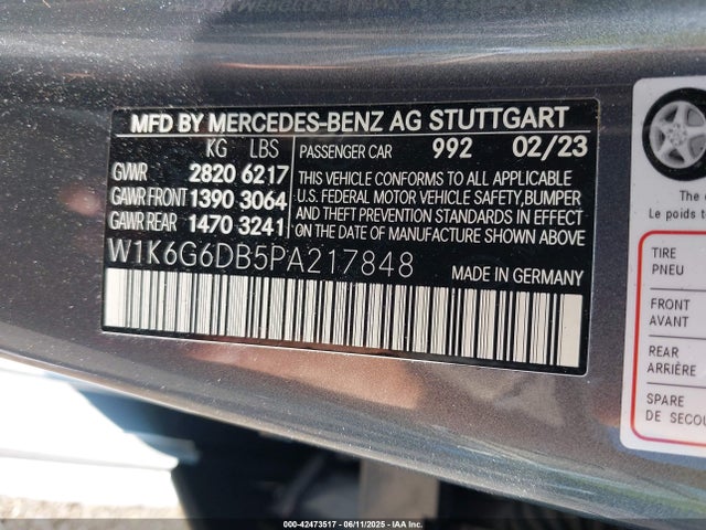 W1K6G6DB5PA217848 Mercedes-Benz m256