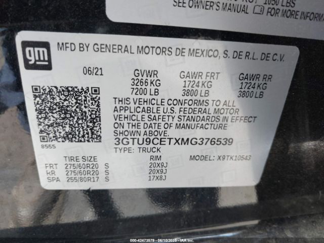 2021 GMC SIERRA 1500 3GTU9CETXMG376539 Photo 8