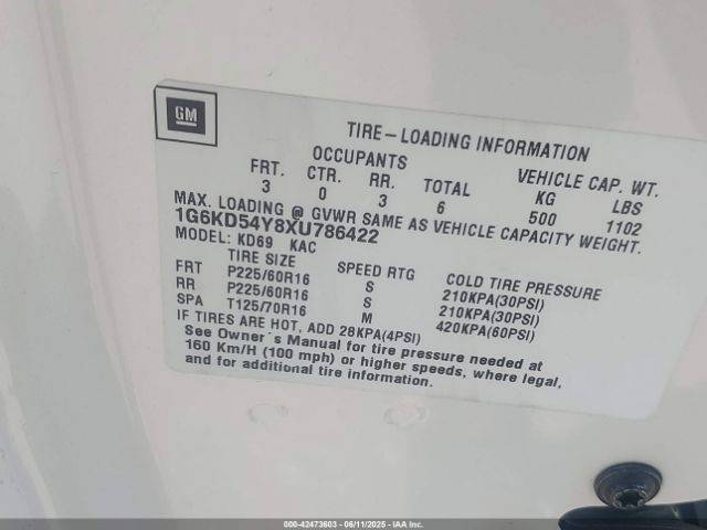 1999 CADILLAC DEVILLE 1G6KD54Y8XU786422 Photo 8