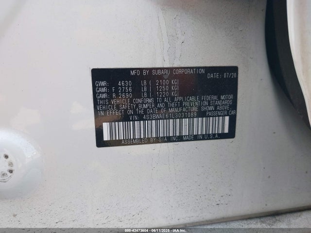Subaru u5 2020 4S3BWAE61L3031089 Image 9
