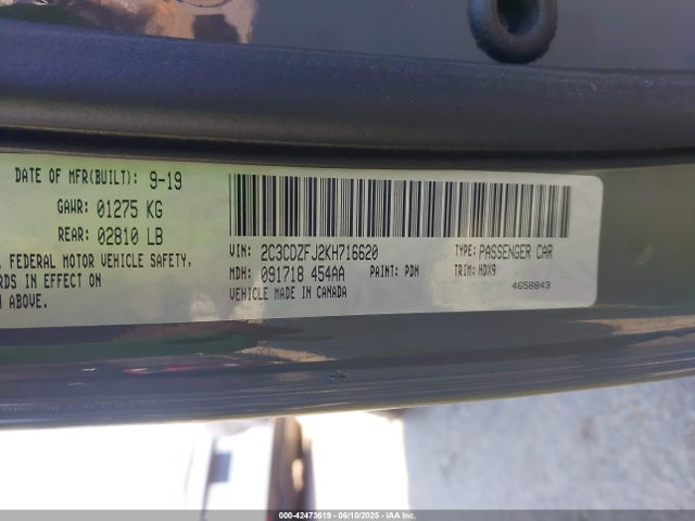 Dodge Challenger 2019 2C3CDZFJ2KH716620 Image 9