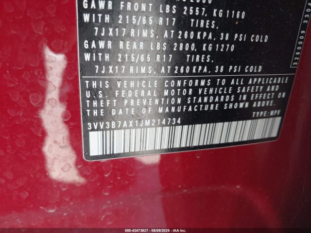 3VV3B7AX1JM214734 Volkswagen 2018