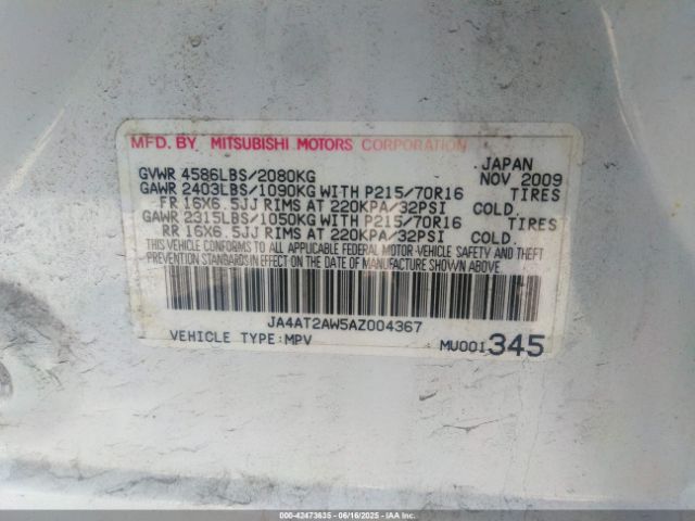 2010 MITSUBISHI OUTLANDER JA4AT2AW5AZ004367 Photo 8